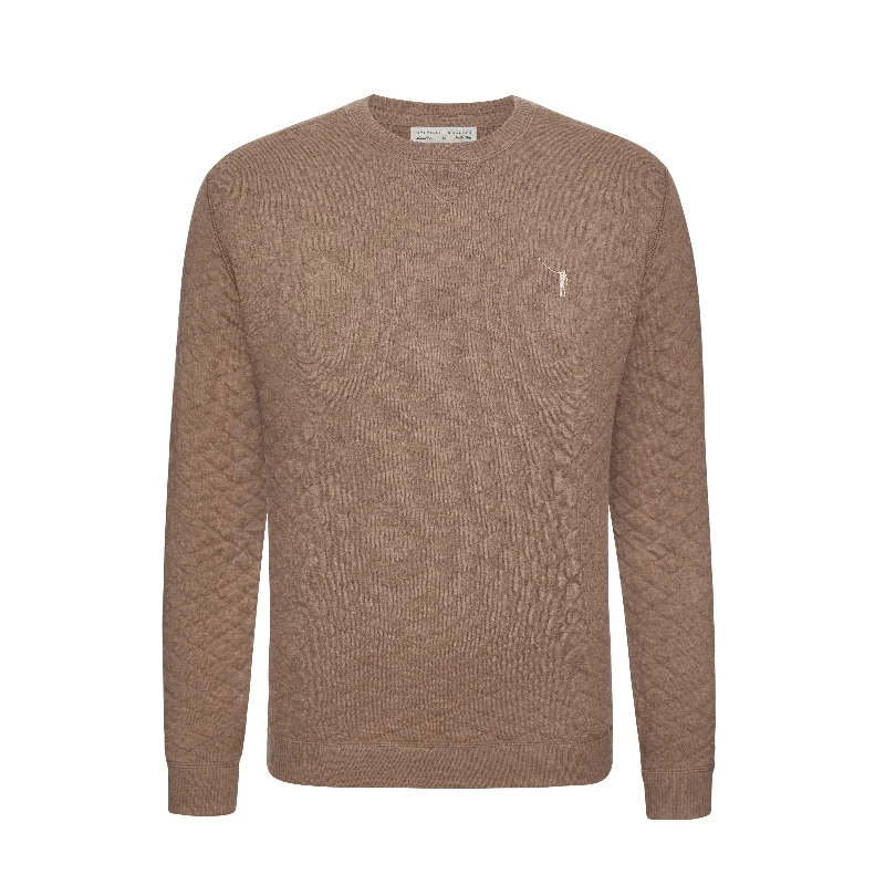 NLU + H&B Diamond Knit Sweater | Heathered Rye